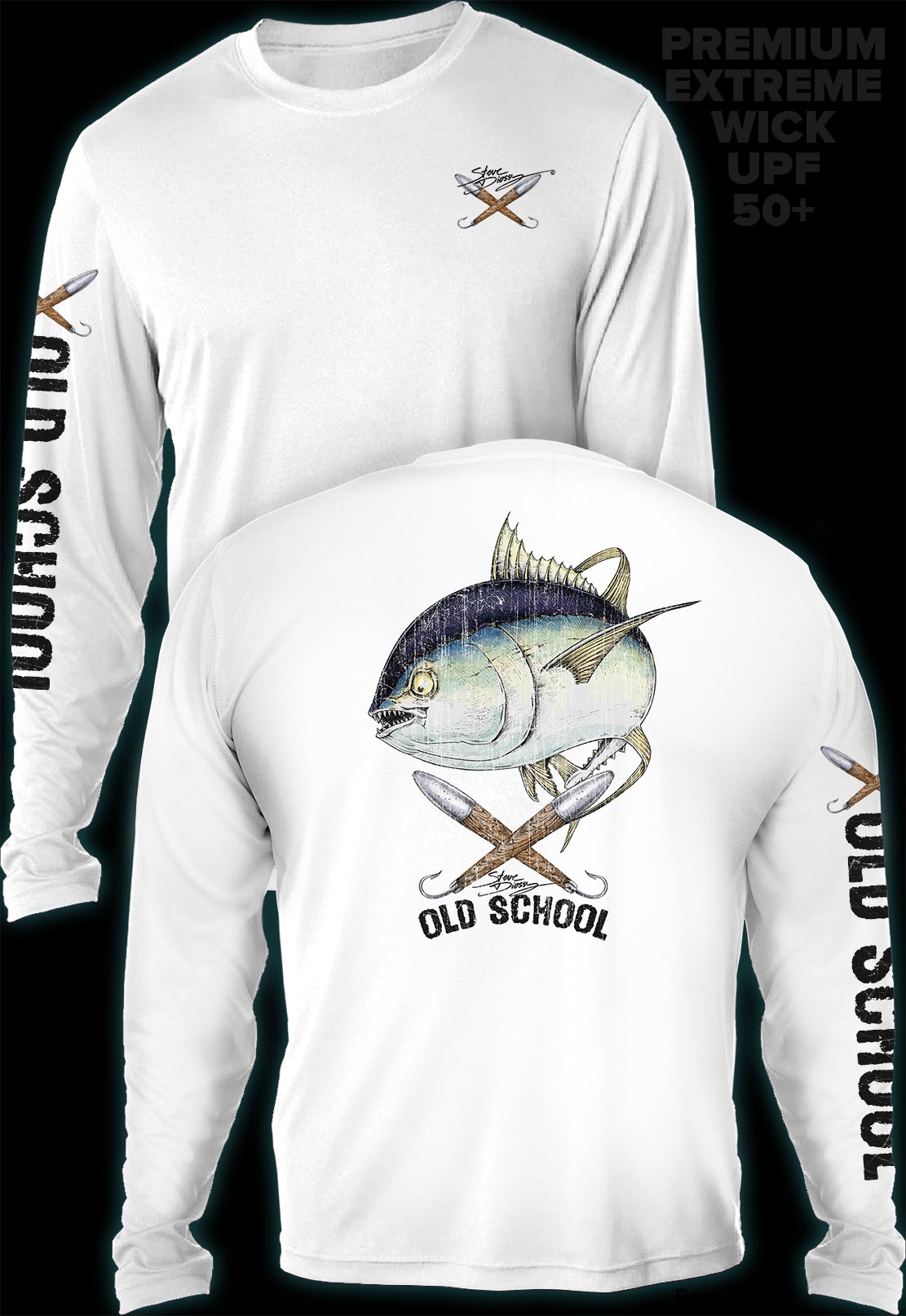 "Old School Tuna"  Men's Extreme Wick Long Sleeve Performance Shirt ᴜᴘꜰ-ᴛᴇᴇ